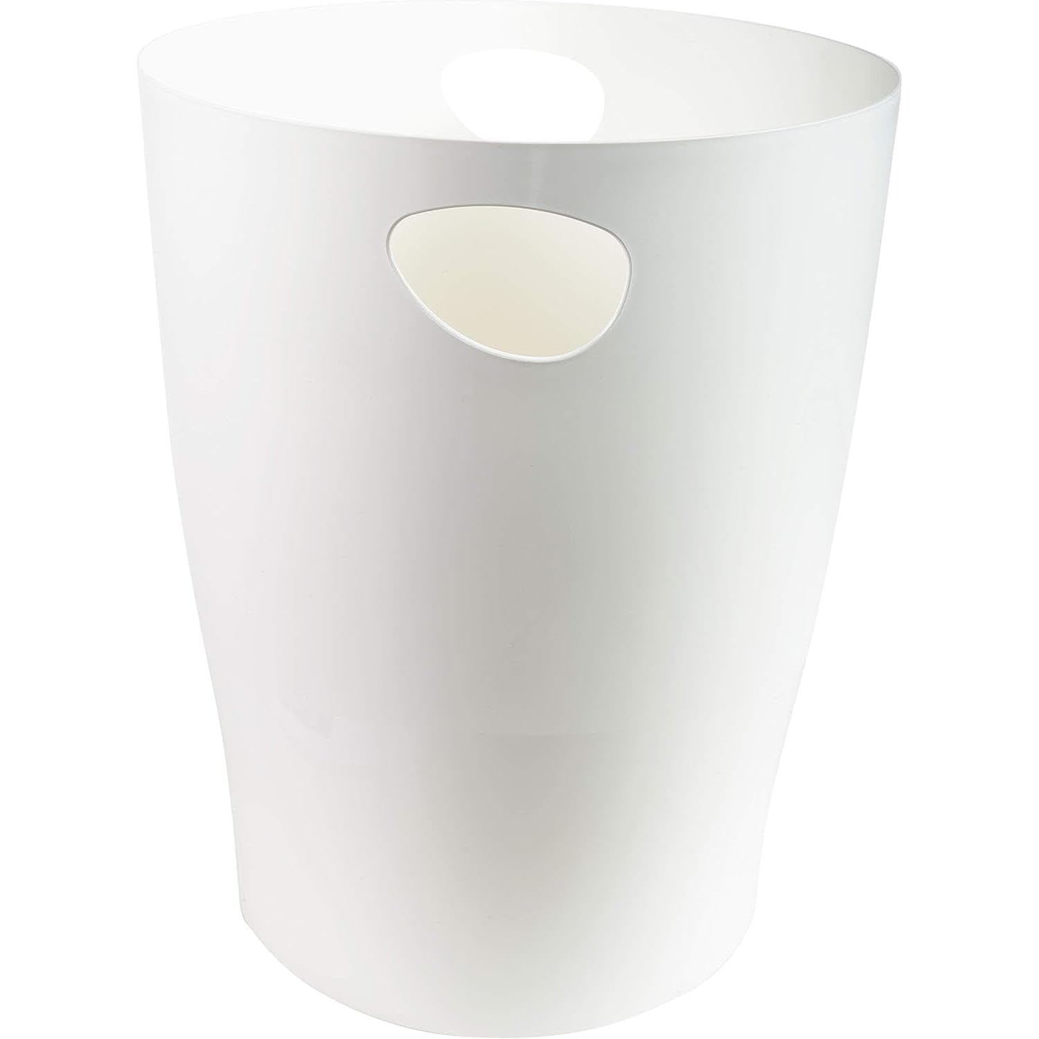 Exacompta - Ref 45313D - Office Ecobin Waste Paper Bin - 263 x 263 x 335mm in Size, 15L Capacity, Integrated Handles, Easy Clean Interior - White (Pack of 8)