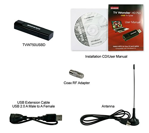 Diamond Multimedia Free Over-The-Air Digital HDTV Tuner for Windows PC (TVW750USBD)