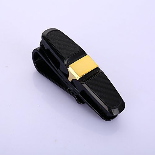 Glasses and Card Holder for Car Visor, Foam Pad Protective Scratch Proof and Shock Proof Sunglasses Holder, 180° Rotatable Double End Clip Double Glasses Holder, One Hand Convenient Glasses Holder