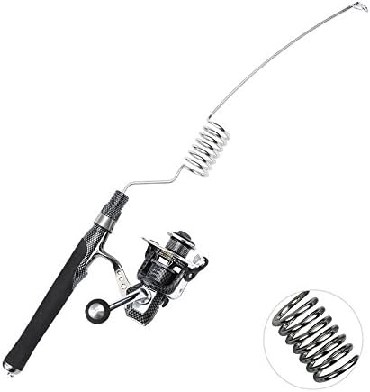 Emmrod Stainless Steel Elastic Fishing Rod 1000 Front unloading All-Metal Spinning Wheel Combination Ultra-Short Portable Fishing Rod Suitable for Fishing Boats Fishing Lake so on