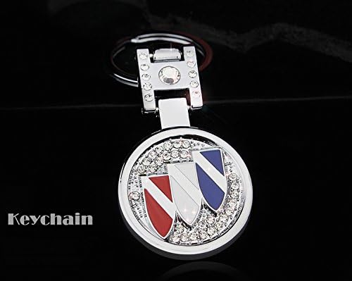 Rhinestones Bling Premium Metal Alloy Car Key Chain Crystals Double Sided Keychain with Gift Box (Buick)