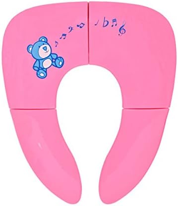 Upgrade Portable Potty Seat for Toddlers with Skin Friendly Abs &amp; Nonslip Silicone Pads Travel Potty Training Seat Cover for Baby Kids with Carrying Bag (pink)