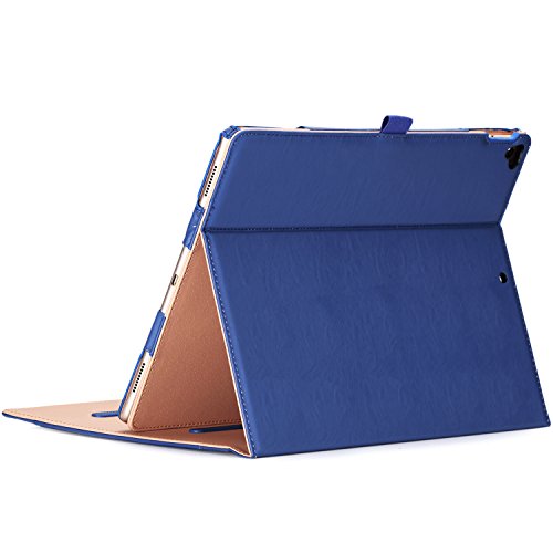 Apple iPad Pro 12.9 Case - ProCase Leather Stand Folio Case Cover for iPad Pro 12.9 Inch (Both 2017 and 2015 Models), with Multiple Viewing Angles, Auto Sleep/Wake, Apple Pencil Holder -Navy Blue