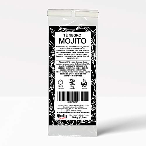 Schwarzer Tee Mojito. Mischung mit natürlichem Schwarzteegeschmack, Kräutern und Früchten. Minze, Zitrone, Limettenöl… – Bild 4