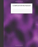 Composition Notebook: Faux Luxury Purple Metallic Glam College Ruled Notebook Lined School Journal