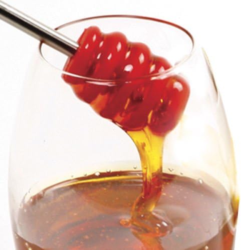 NORPRO 7461 Stainless Steel/Silcone Honey Dipper Red/Silver