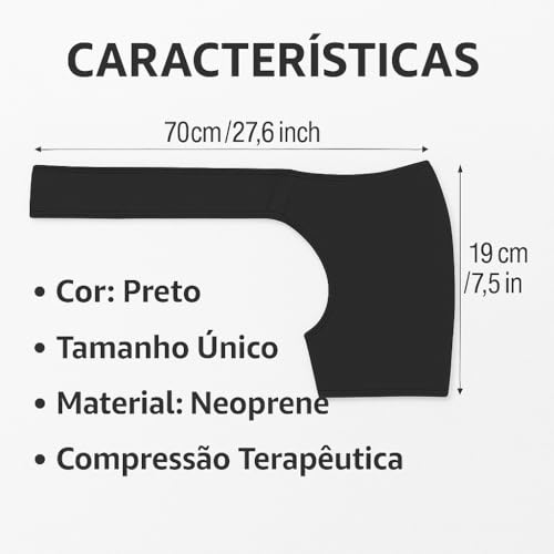 Ombreira Ortopédica Suporte Ombro Clavícula Neoprene Ajustável - Alívio de Dores, Prevenção de Lesões e Recuperação Muscular