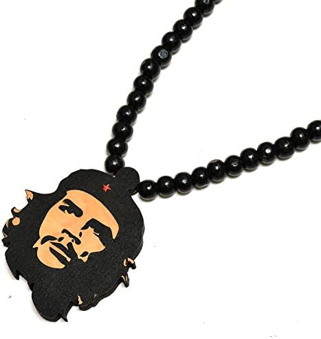 SwaggWood Che Guevara Wooden Pendant With Wood Bead Necklace
