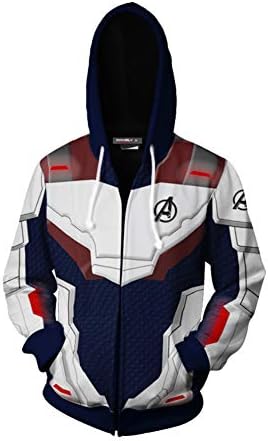 Fashion Movie Avengers Endgame Quantum Realm Spring Autumn Style Unisex Zipper Hoody Hoodie Sweatshirt Pullover Superhero Casual Zip up Long Sleeve Hooded Jacket Top Coat Cosplay Costume (D Type,S)