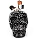 ZOOARTS Black Skull Makeup Brush Door Vase Makeup Organizer Gothic Horror
