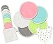 Washable Organic Nursing Pads by ECO-MA - 10 Pack with FREE Laundry Bag & Bandana Bib - Natural Organic Bamboo Ultra Soft Breastfeeding Pads - Absorbant, No Leaks or Sticking, & Washable.