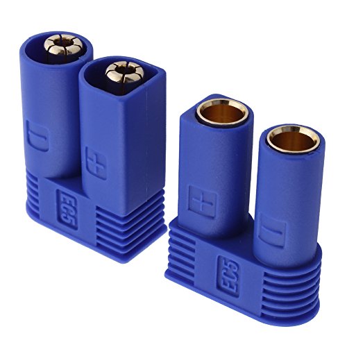 Hobbypark 5 Pairs EC5 Banana Plug Connectors Female Male 5.0mm Gold