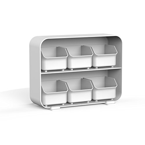 Mind Reader 6 Drawer Tea Bag Holder and Organizer, White