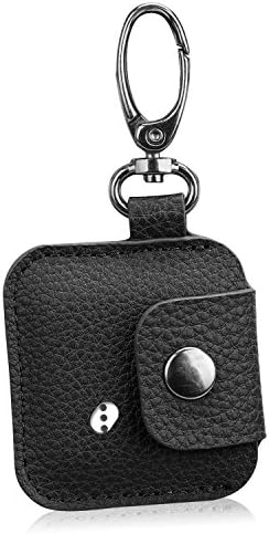 WkHocYHm Case For Tile Mate / Tile Sport / Tile Style Case with Carabiner Keychain PU Leather Protection (Black)