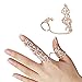 Happy Hours - Adjustable Plating Rose Rings / Multiple Finger Stack Knuckle Band Hollow Bling Ring Crystal Set(Rose Gold)