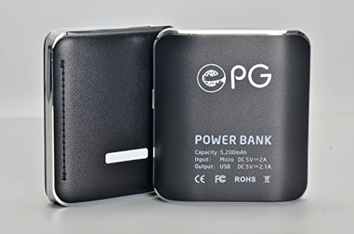 ePGes Power Bank Portable Charger 5V 2.1A 5200mAh Li-ion. Portable Battery Charger For Mobile Devices (Smartphone, etc.) – Black