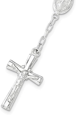 Sterling Silver Polished Rosary Bracelet,7.5