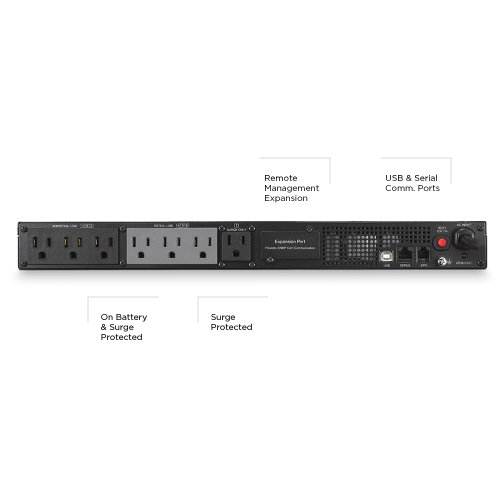 CyberPower PR1000LCDRT1U Smart App Sinewave UPS 1000VA 800W SNMP/HTTP 1U Rack/Tower