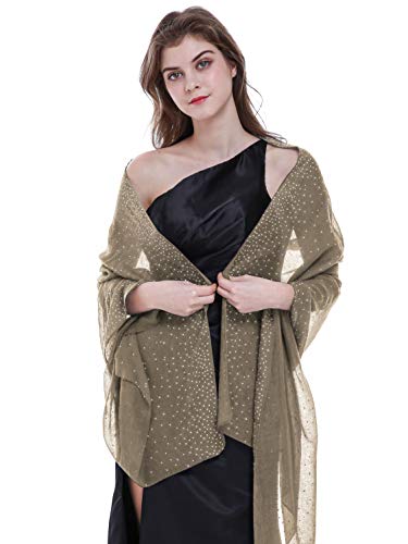 Shawls and Wraps for Evening Dresses Wedding Shawl Wrap Shiny Scarf Camel