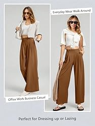 EVALESS Women's Wide Leg Pants with Pockets High