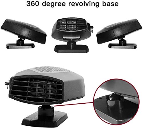 Car Heater, Portable Auto Electronic Heater Fan Fast Heating Defrost 12V 150W Car Defrost Defogger, Plug Adjustable Thermostat in Cigarette Lighter, 2 in 1 Heating/Cooling Function 3-Outlet (Black)