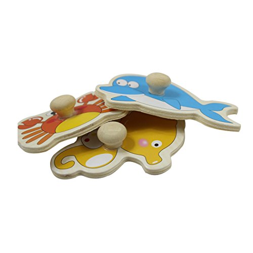 SIPLIV Wooden Pegged Puzzles Jigsaw Puzzle for 2 to 5 Years Old Kids, Home Learning Preschool Early Education Development Toys and Games, Insects
