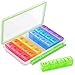 Pill Organizer 4 Times A Day, BUG HULL Moisture-Proof Pill Box, Large Compartment Pill Case for Travel, Medicine Organizer Pill Container for Vitamins, Fish Oils, Supplements