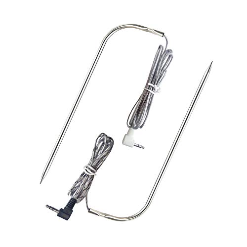 Replacement Waterproof Meat Probe 2pc Compatible With TRAEGER BBQ Grills, 3.5 mm plug Meat BBQ Digital Thermostat Probes,Set of 2