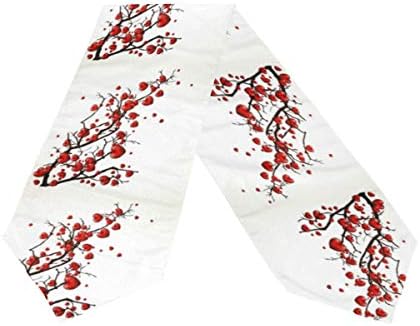 Naanle Double Sided Valentine's Day Tree Heart Long Polyester Table Runner 13 x 90 Inches, Valentines Table Cloth Cover Placemats for Kitchen Dinning Living Holiday Wedding Party Decor