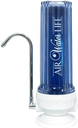 Air Water Life Aqua Deluxe 2.0 | Alkaline Countertop Water Filtration System, 5 Stage Water Filter, Kitchen Faucet Water Purifier is Easy to Connect (DIY Installation), Spout &amp; Replaceable Cartridge