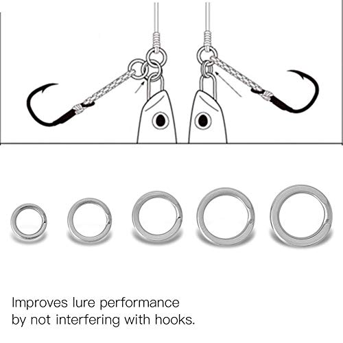Alomejor 200 St¨¹cke Edelstahl Split Ringe Doppel Snap Ring Hochfeste Angelk?der Ring Fischk?der Stecker Angeln Set – Bild 5