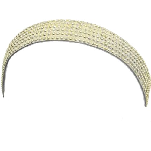 Fashion Jewelry ~ Gold Beige Studs Stretch Head Band (Style Hair 009h 16)
