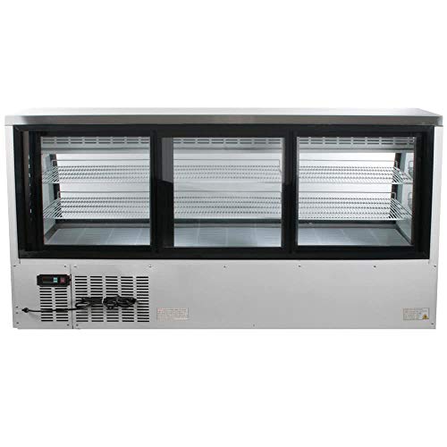 New 82" Xiltek Commercial All Stainless Steel Curved Glass Refrigerated Deli Case Display Case With LED Lighting - Thumbnail 2