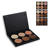 UCANBE 6 Colors Concealer Contour Hightlight 3 in 1 Deep Medium Light Cream Makeup Palette Kit