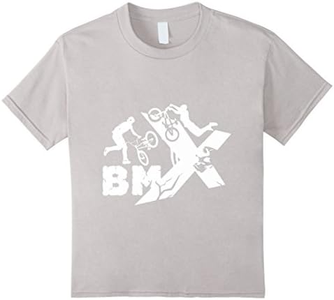 unisex-child BMX Biker Jumping - Men's Tee Shirt 12 Silver