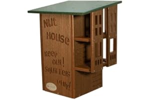 JCs Wildlife Ultimate Squirrel House Nesting Box - A Perfect Playground and House for Your Squirrels - Squirrel Nesting Box - Made in The USA (Brazilian Walnut/Green)