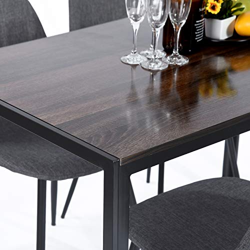 Aingoo Rustic Dining Table Wooden MDF 47" Vintage Kitchen Table for 4/6 Person Steel Fram Heavy Duty Brown Black (Table Only) - Thumbnail 3