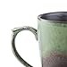 oojdzoo Handmade Pottery Coffee/Tea Mug Polish - 10 Ounce Rustic Stoneware Ceramic Cup Clay Art (Black/Green)