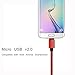 Galaxy S7 Edge Charger,Pack-3 6ft 2m Extra Long Braided Fiber Universal Micro USB Charger Cord Rapid Android Phone Data Charging Cable for Samsung Galaxy S7 S6 Edge HTC LG (Gold/Silver/Red)