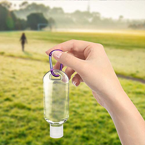 50 Pack Travel Plastic Clear Keychain Bottles,2 oz Leakproof Refillable