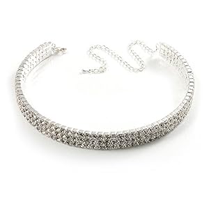 silver choker necklace swarovski