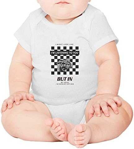 Designsonic I'm Riding My Dirt Bike - Funny Motocross Baby Boy Girl Short Sleeve Baby Onesies Cute Baby Clothes