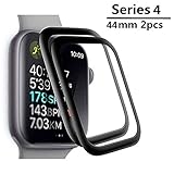 [2-Pack] Apple Watch Serie 4 44mm Screen Protector, [9H Hardness] [Anti-Scratches] [Anti-Fingerprint] Tempered Glass Screen Protector Film Compatible Watch Serie 4 44mm [Black]