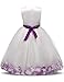 NNJXD Girl Tutu Flower Petals Bow Bridal Dress for Toddler Girl Size 6-7 Years Big Purple