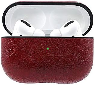 Lynmerry for Airpods Pro Case, Leather Charging Protective Case Cover for AirPod Pro / 3 Generation Earphones Accessories (Red)