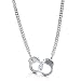 BERRICLE Rhodium Plated Base Metal Handcuffs Fashion Chain Necklace 19"