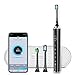 Proscenic Electric Toothbrush with APP Control, Sonic Toothbrush - 60 Days Battery Life, 4 Optional Modes, Wall Charging Base, 2 Dupont Brush Heads(Black)