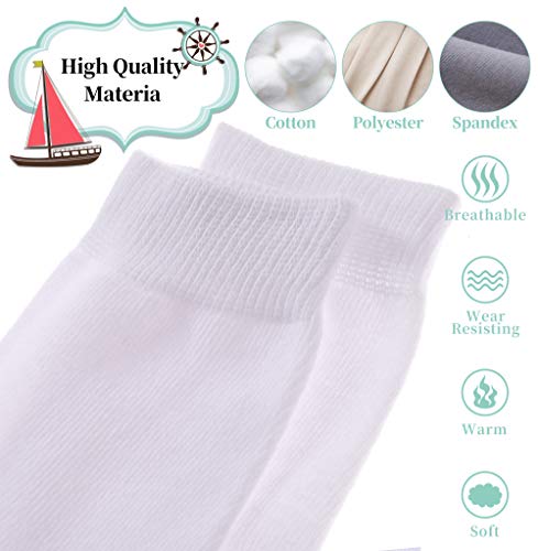 LANLEO 10 Pack Toddler Kids Boys Girls Socks Soft Cotton Breathable Classic School Athletic Casual Crew Socks (10 Pairs Classic White, 3-5 Year Old)