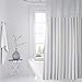Lagute SnapHook Stijl Hook Free Shower Curtain | 74 in (L) x 71 in (W) | Removable Liner | See Through Top | Machine Washable | Nordic Stripes