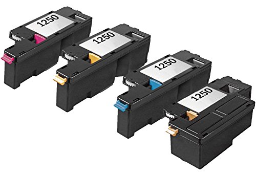 Limeink 4 Pack Compatible 1250 1250c High Yield Toner Cartridges (1 Black, 1 Cyan, 1 Magenta, 1 Yellow) For Laser Printers 1250c 1350cnw 1355cn 1355w 1355cnw C1760nw C1765nf C1765nfw